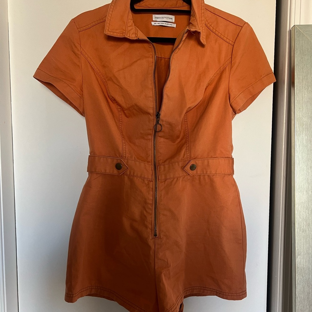 Orange Short Sleeve Romper